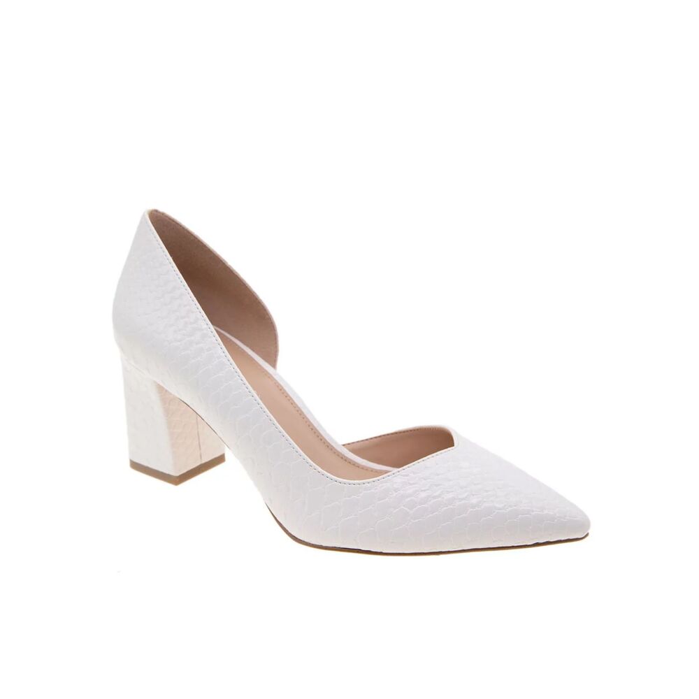 BCBGeneration Sheila Snake Skin‎ Pointy Pump White Sz 6